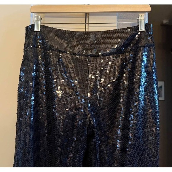 Women's Black White House Legacy Black Market Sequin Wide Leg Pants-Size 6 - Picture 6 of 9